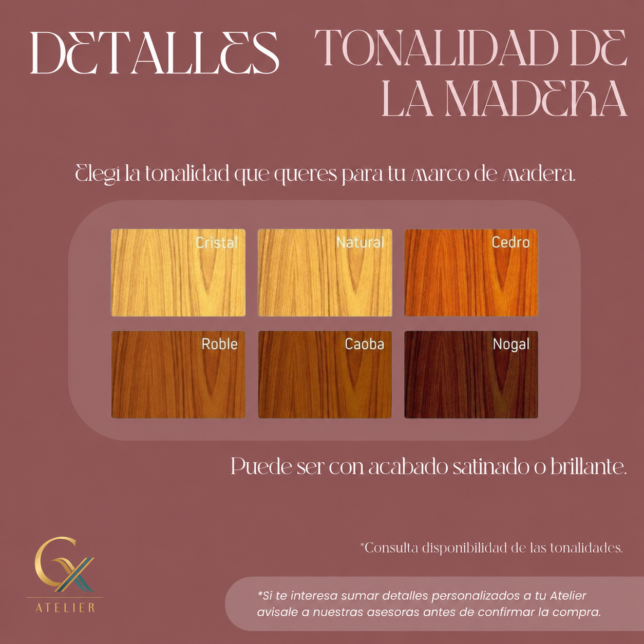 Tonalidades de madera para marcos de espejos