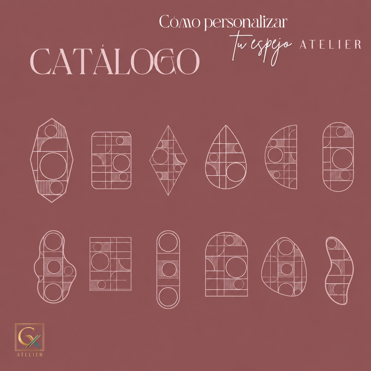 Catálogo de personalizaciones para espejos Atelier